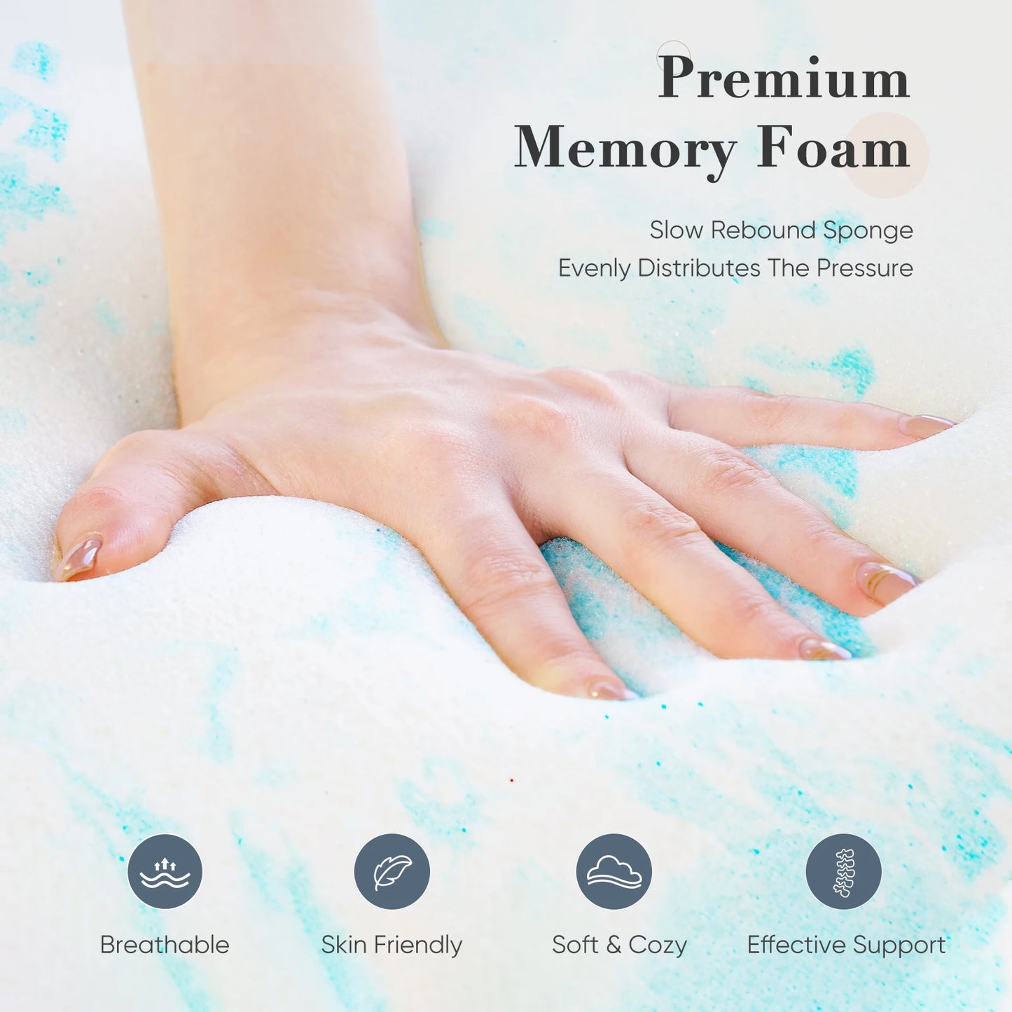 JHK Gel Memory Foam Mattress Topper Cooling Soft And Breathable