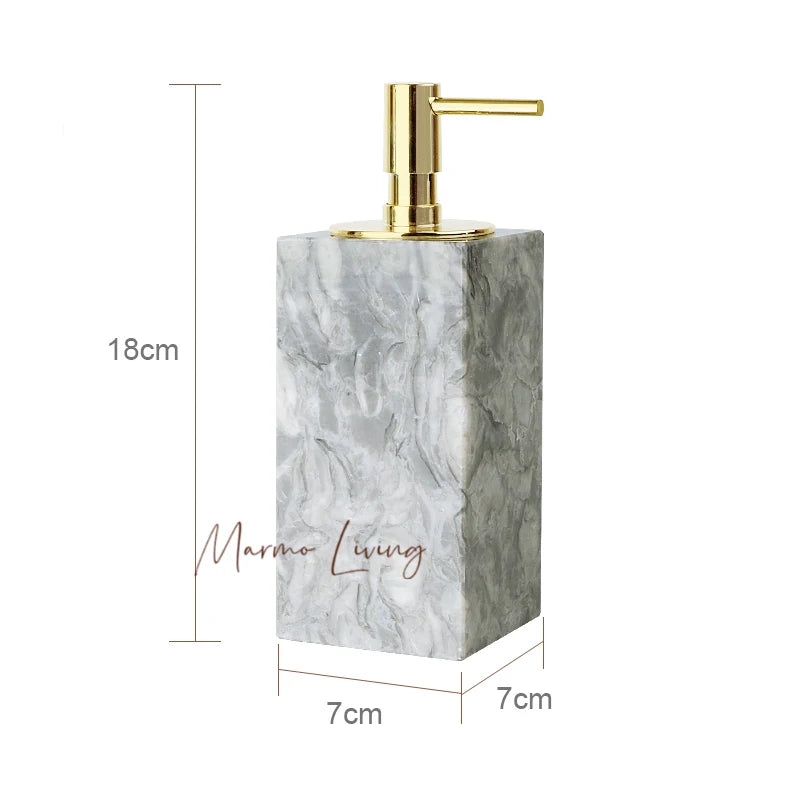 Pitaya Flower Natural Marble Bathroom Accessories Set With Soap Dispenser