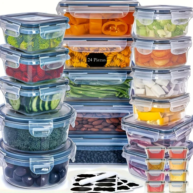 BPA-Free Food Storage Set With 24 Airtight Containers And Labels