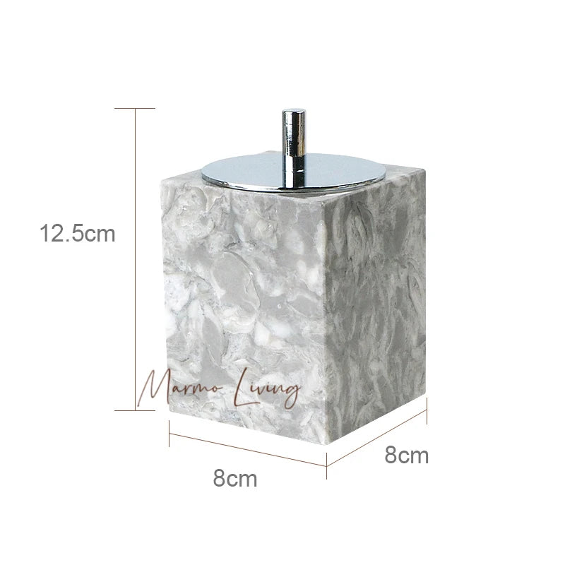 Pitaya Flower Natural Marble Bathroom Accessories Set With Soap Dispenser