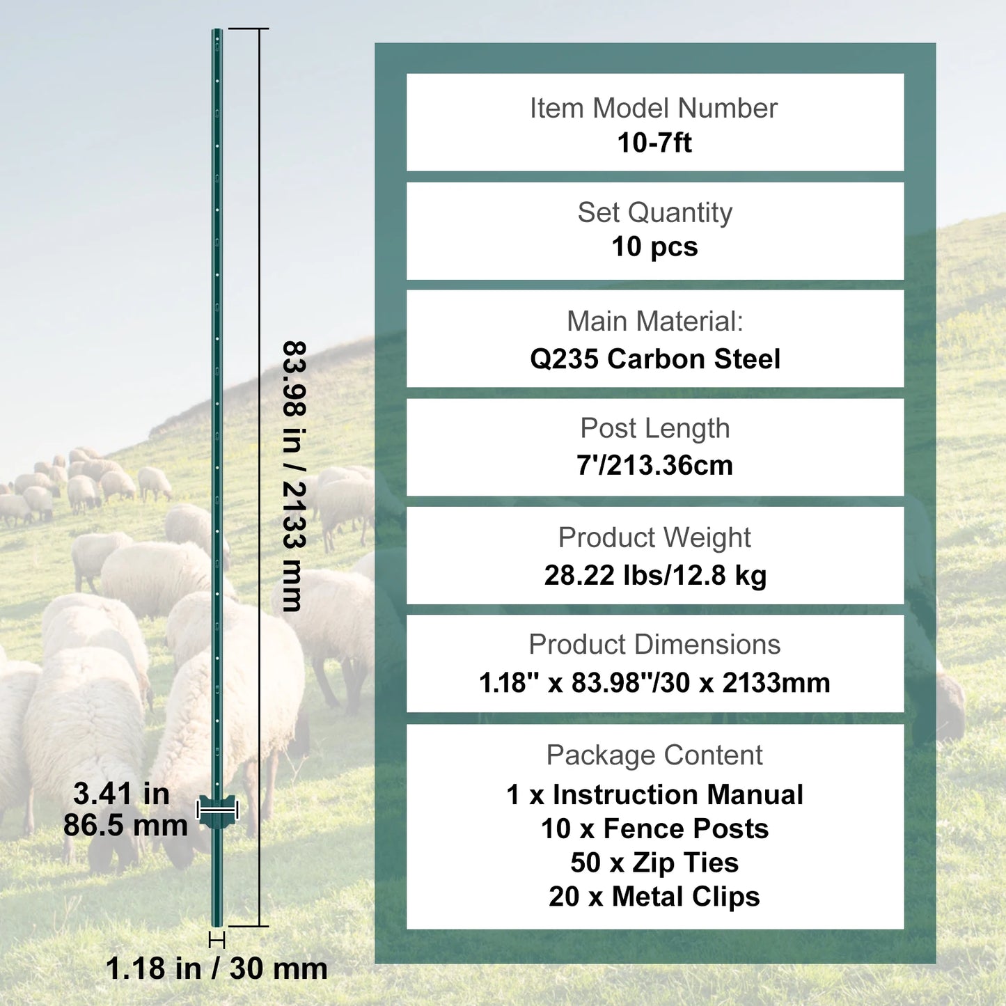 SucceBuy Heavy Duty Fence Post T Post for Outdoor Fencing