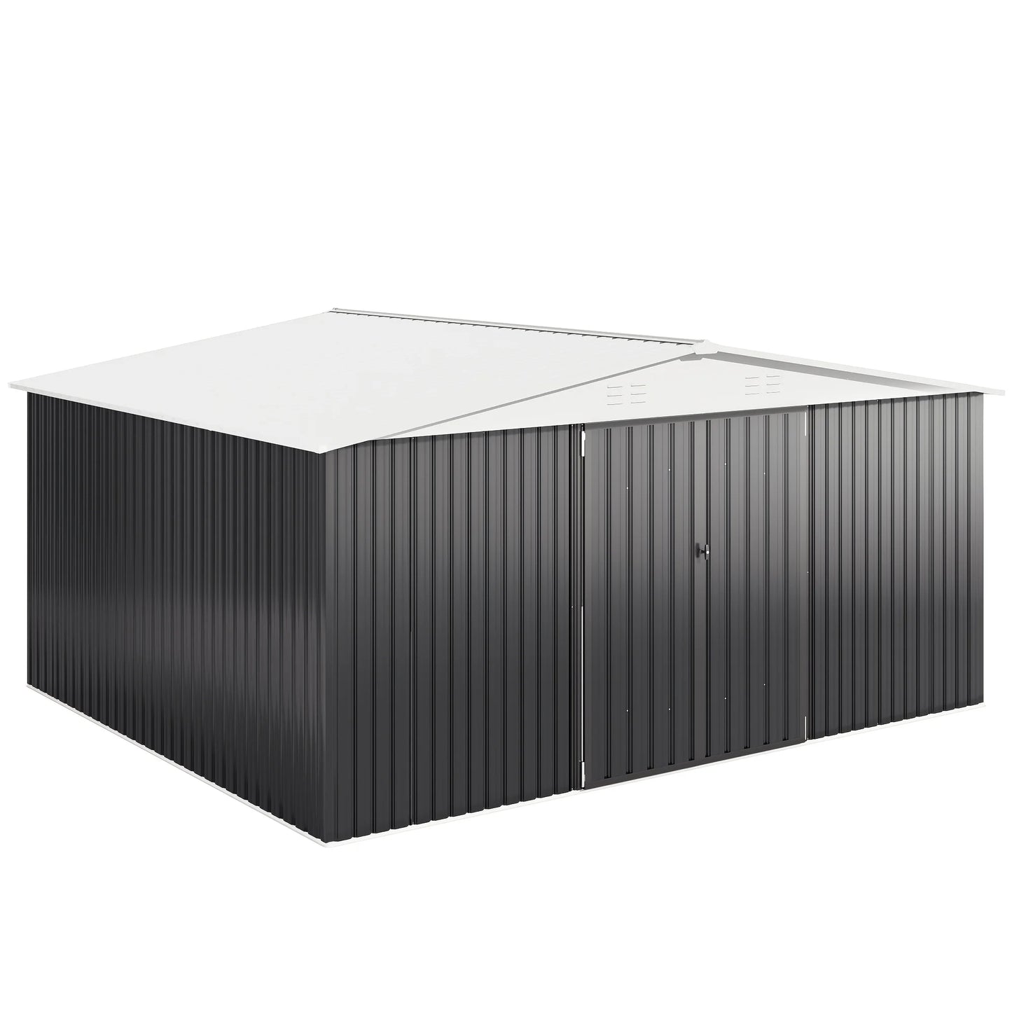 Polar Aurora Galvanized Steel Storage Shed With Lockable Hasp Door