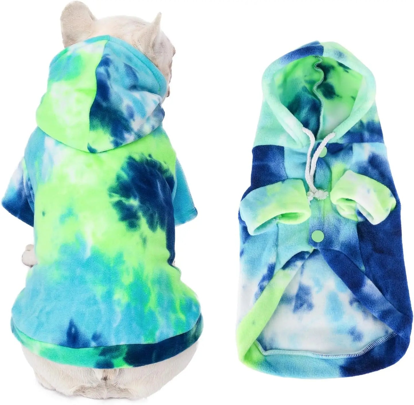 Tie Dye Dog Hoodie Sweatshirt Ultrasoft Warm Breathable Garment