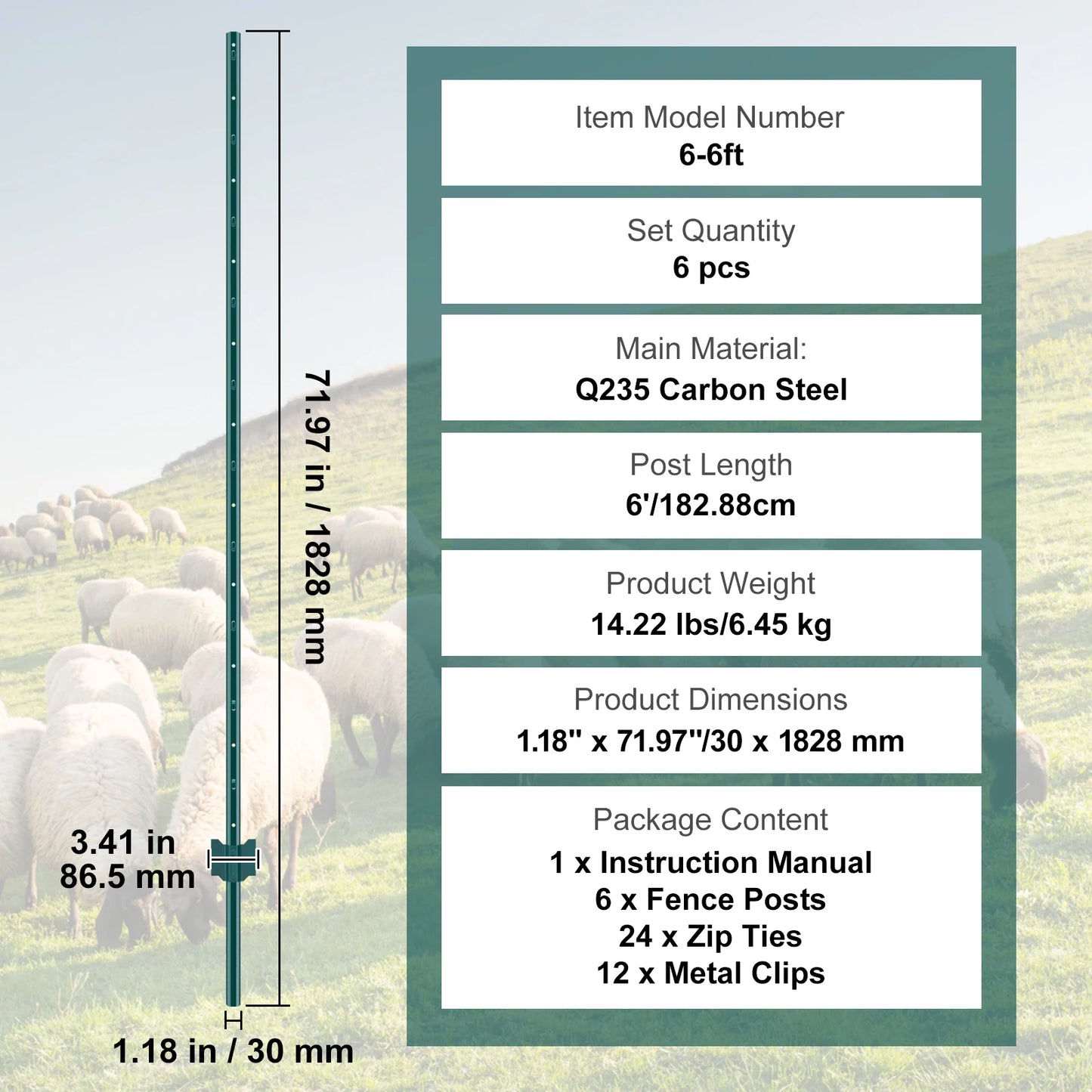 SucceBuy Heavy Duty Fence Post T Post for Outdoor Fencing