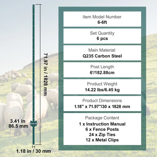 SucceBuy Heavy Duty Fence Post T Post for Outdoor Fencing