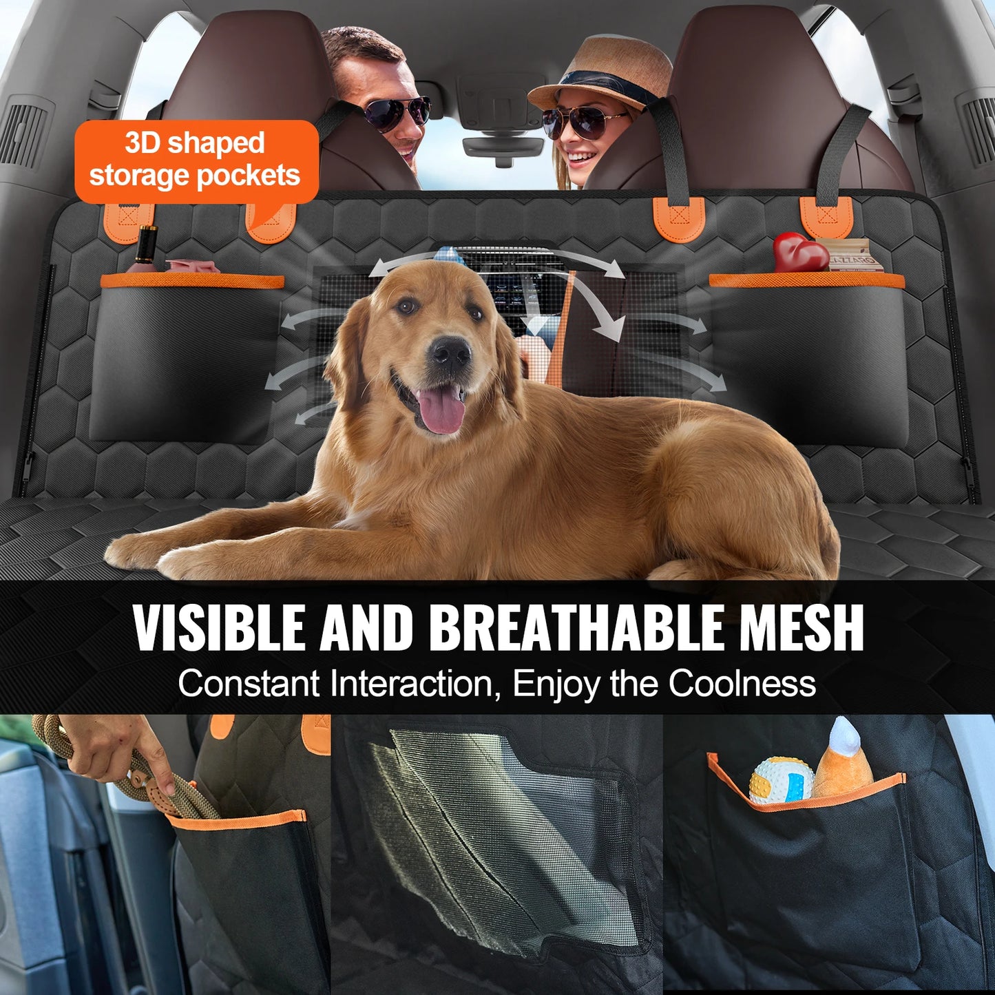 SucceBuy Back Seat Extender Dog Car Hammock With Mesh