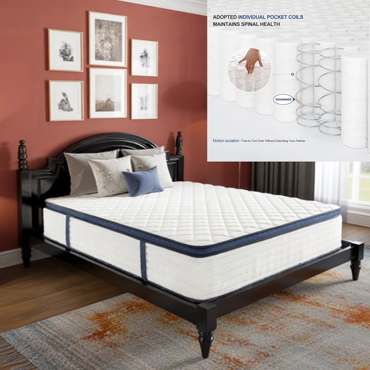 Amztree Hybrid Memory Gel Foam Mattress for Cool Sleep