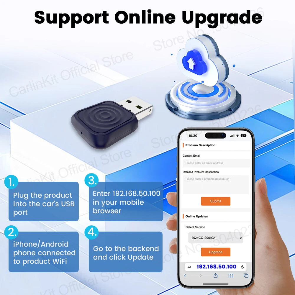 Carlinkit CarPlay Android Auto Wireless USB Dongle 5.0
