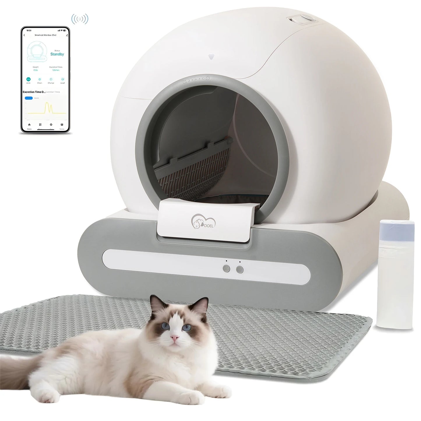 DOEL Self-Cleaning Cat Litter Box With App Control And 2.4G WiFi