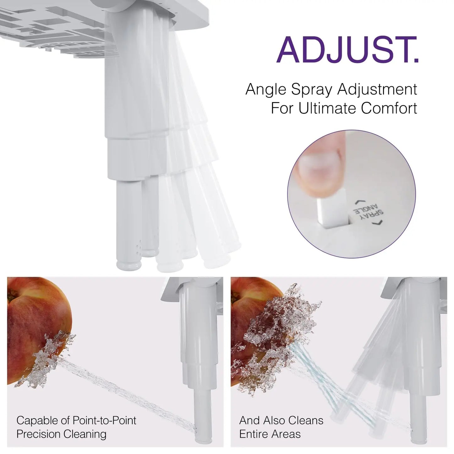 Ultra-Slim Bidet Attachment With Dual Nozzles And Adjustable Pressure