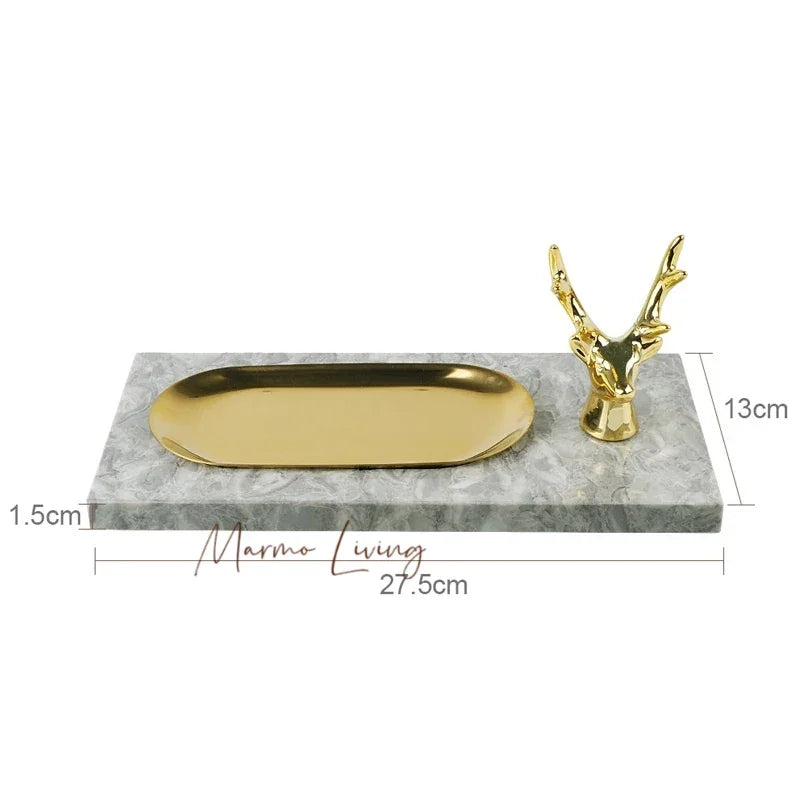 Pitaya Flower Natural Marble Bathroom Accessories Set With Soap Dispenser