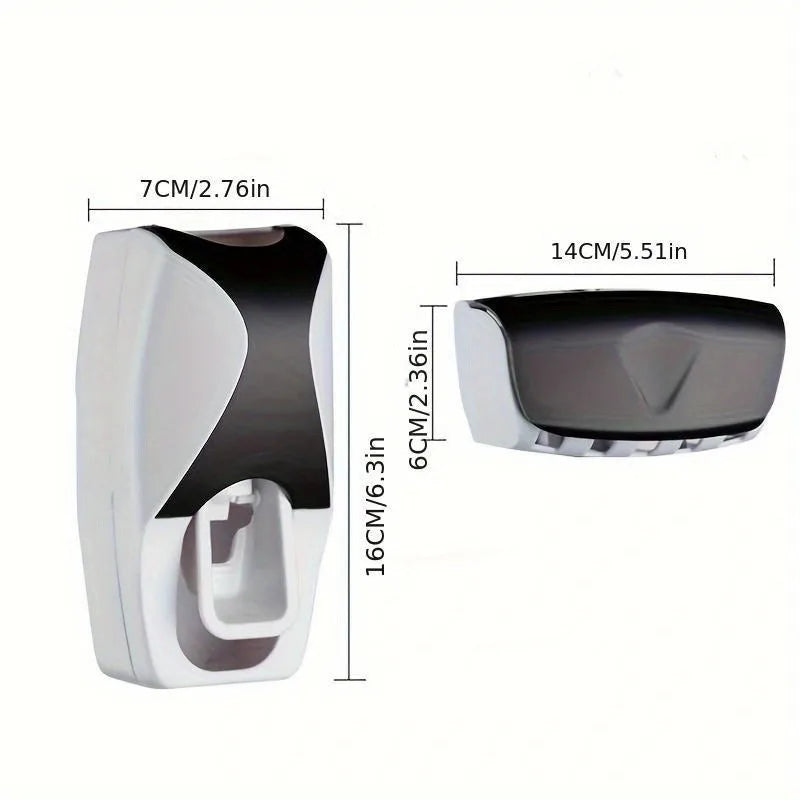 Wall Mounted Toothbrush And Toothpaste Holder With Automatic Dispenser