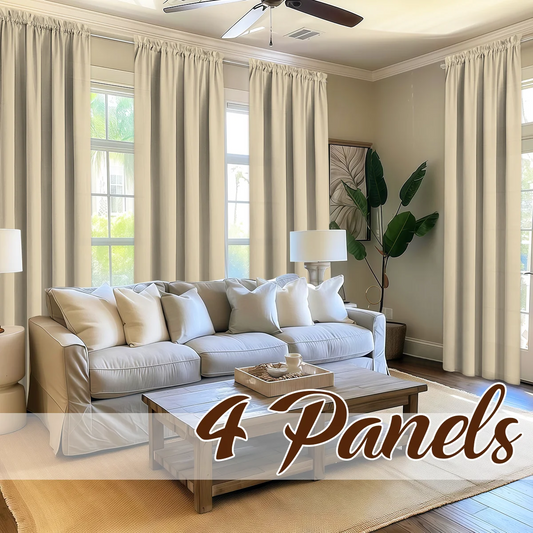 COCOANOMA Light Filtering Curtains 4 Panels Rod Pocket Privacy