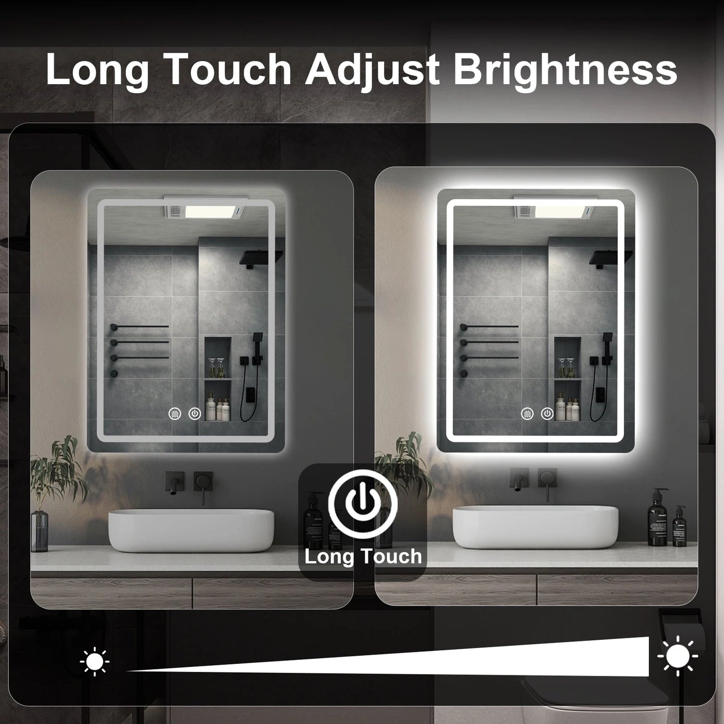 MYGIIVOVO LED Backlit Fogless Vanity Mirror With Demister
