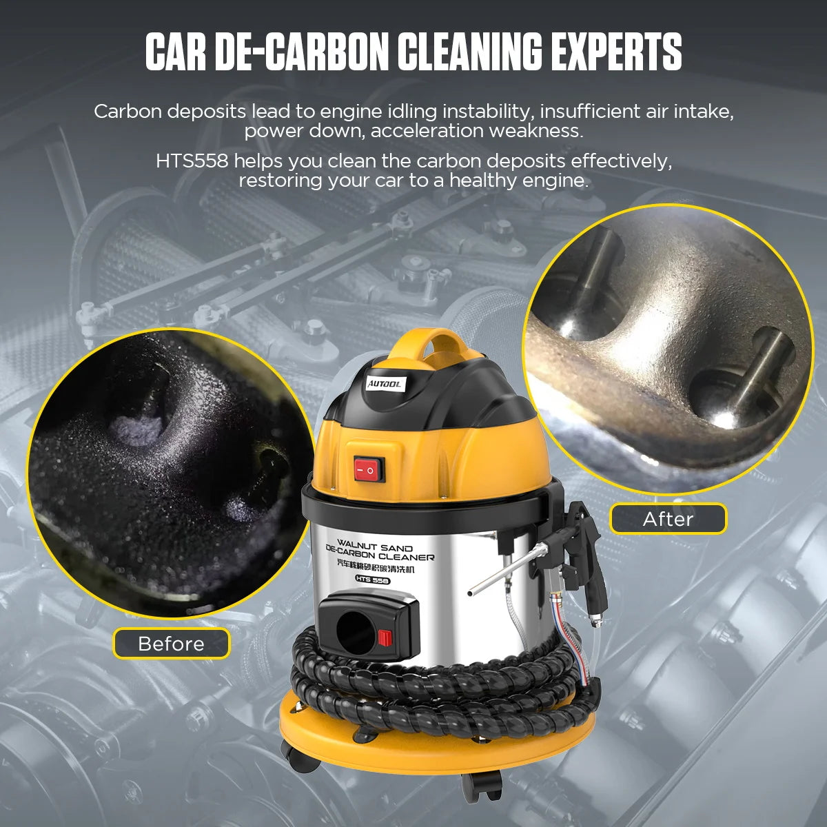 AUTOOL HTS558 Engine Carbon Deposition Cleaner Intake Valve Decarbonizer