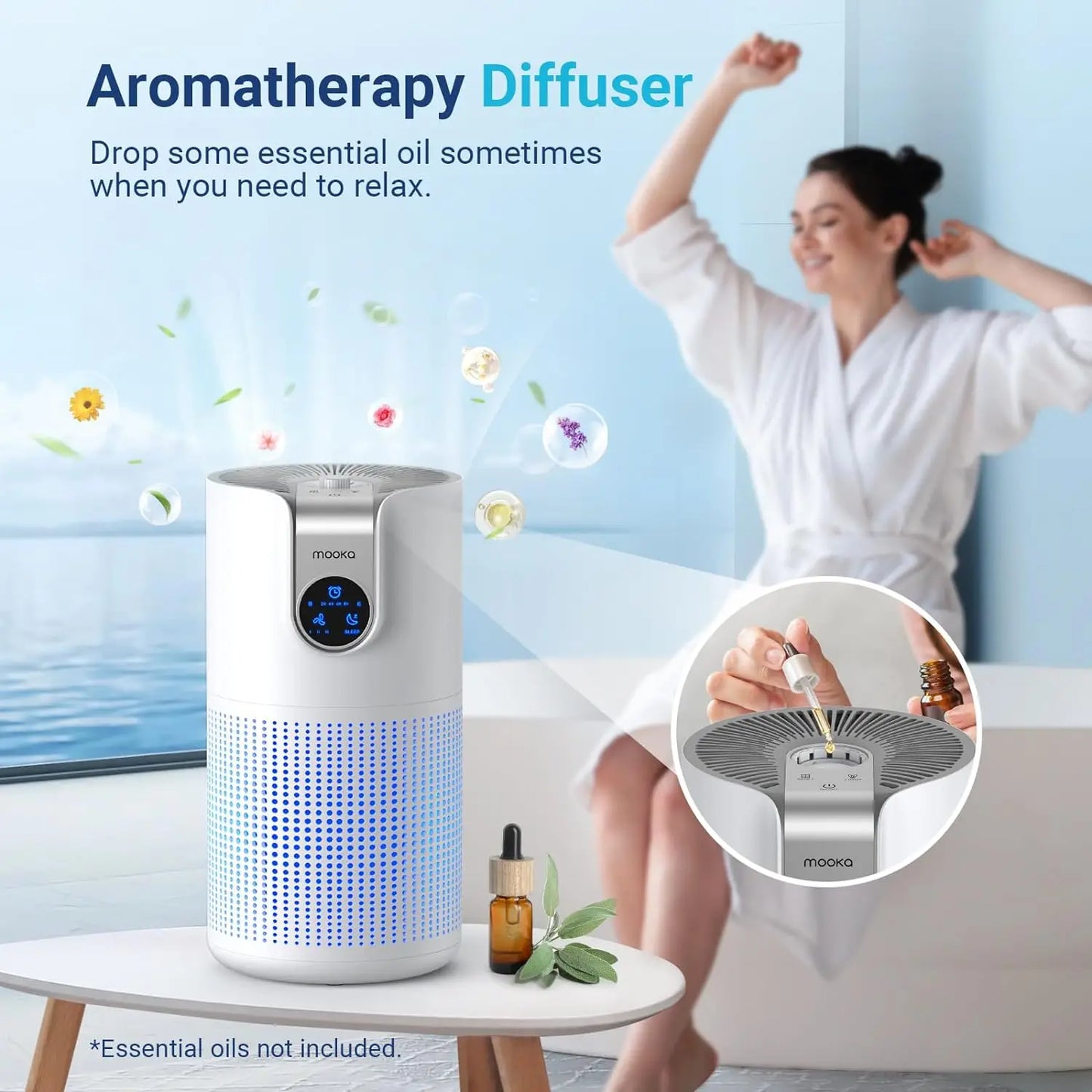 MOOKA Air Purifier With Aromatherapy And HEPA For Home