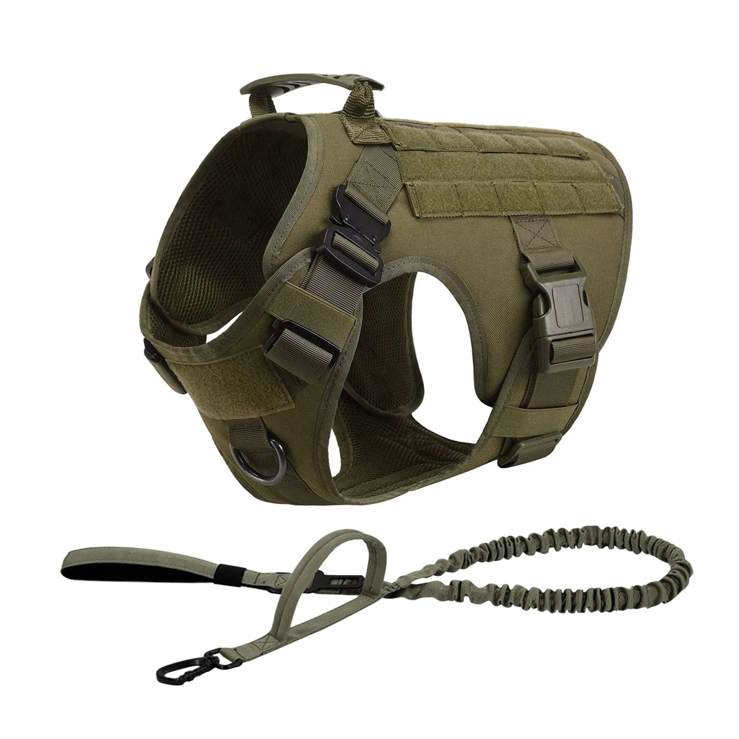 Nylon Tactical Dog Harness With MOLLE Pouches For Training