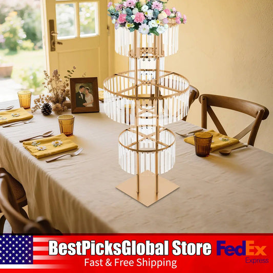 Five Tier Round Flower Stand For Weddings Centerpieces And Events
