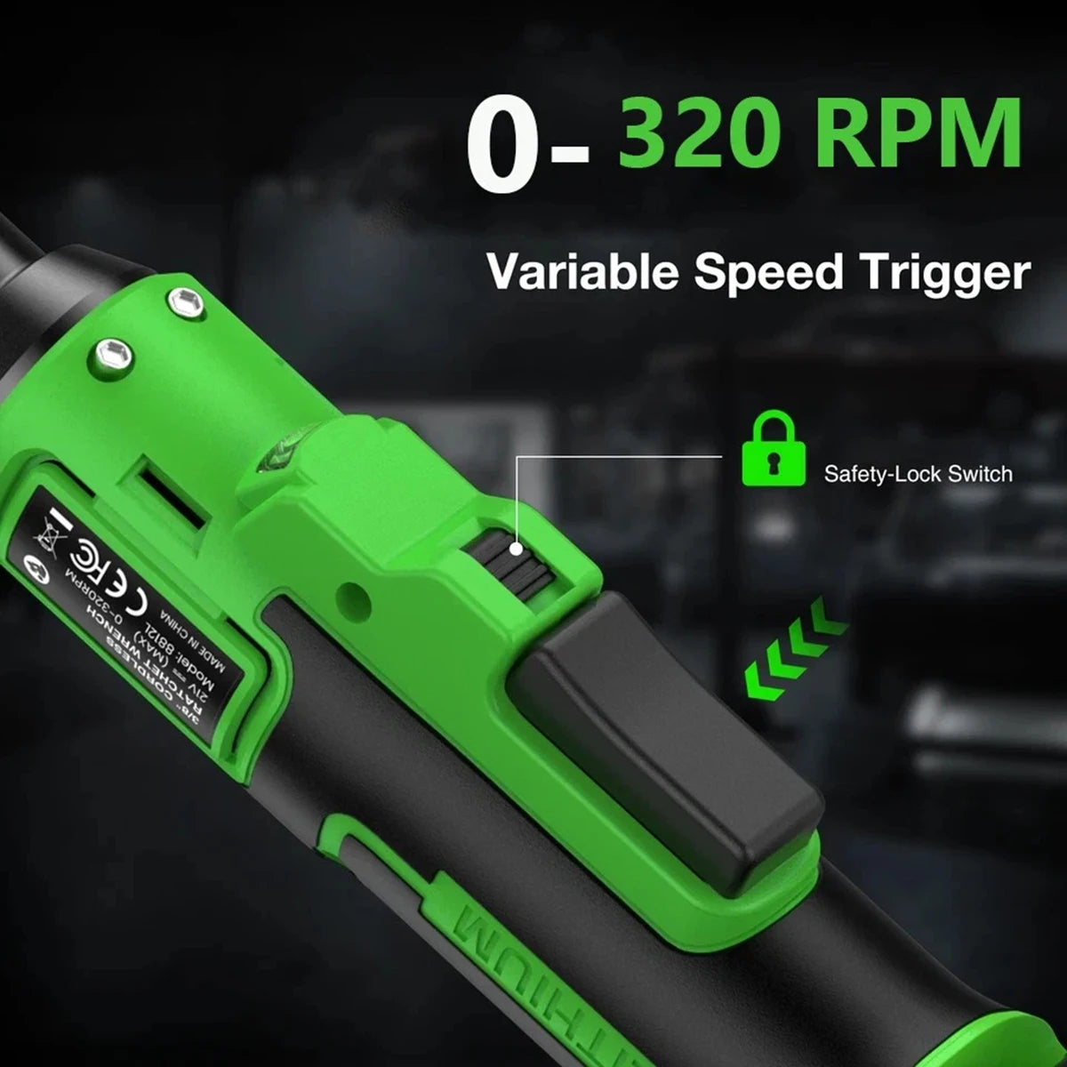 TaskStar 21V Cordless Rechargeable Ratchet Wrench For Car Maintenance