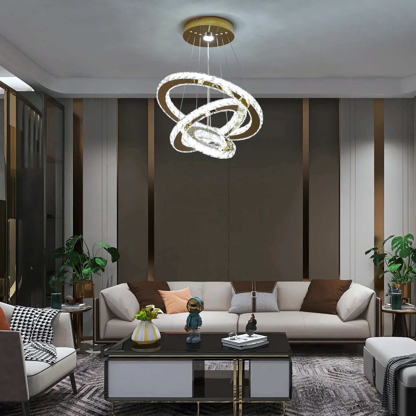 VETRULUS Crystal Chandelier for Living Room Hall Ceiling Pendant Light
