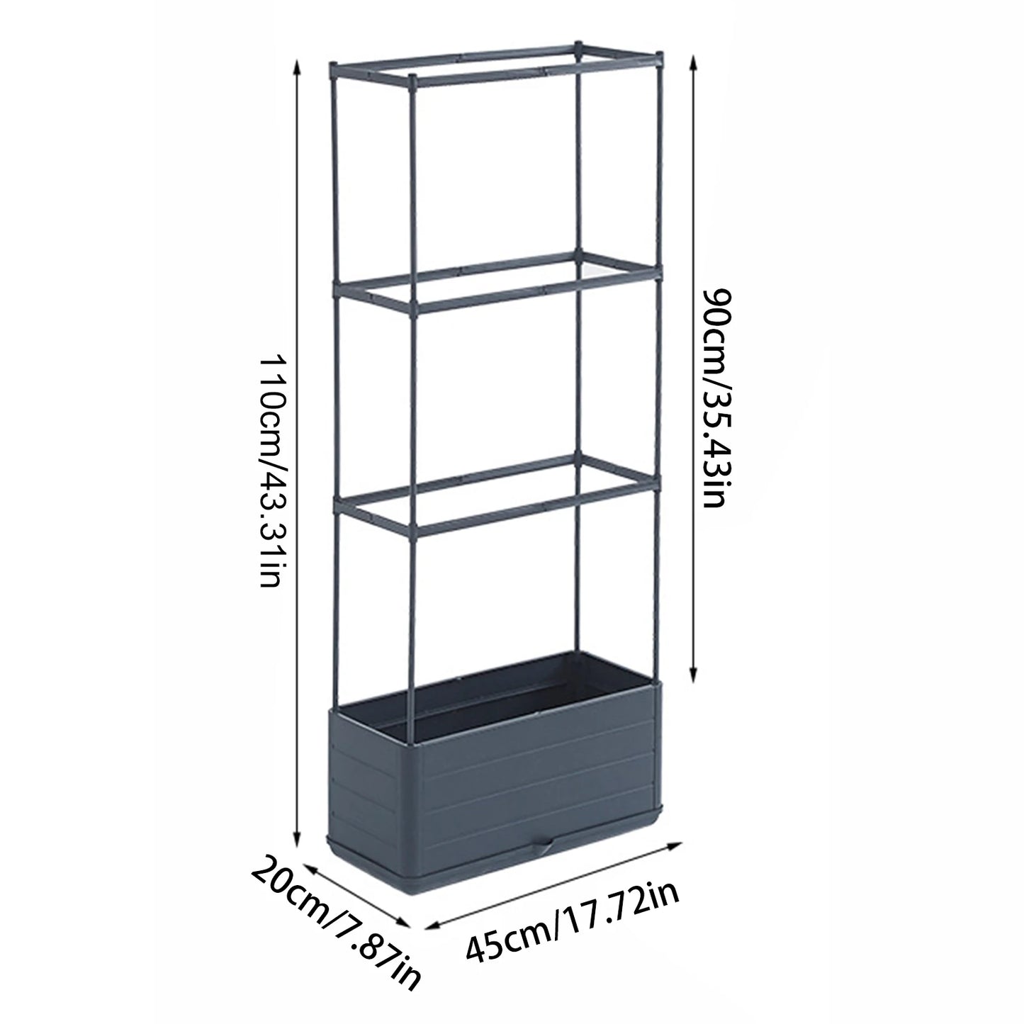 Raised Garden Bed Planter With Trellis For Self Watering Climbing Plants