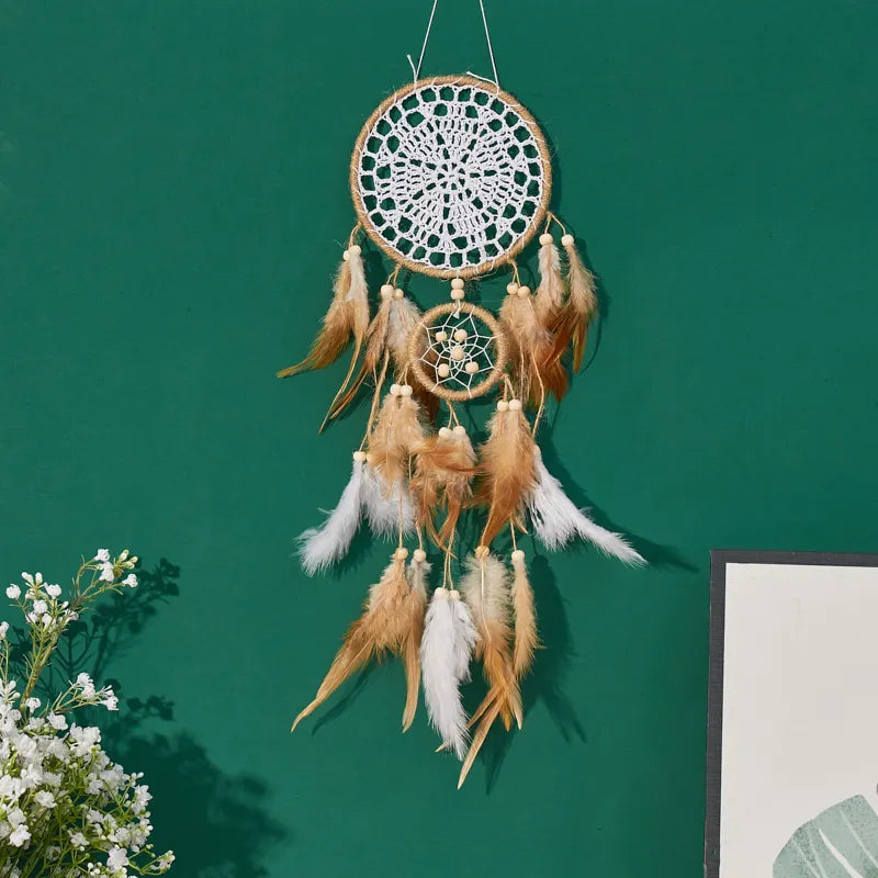 Handcrafted Dream Catcher Moon Sun Boho Wall Decor Five Piece