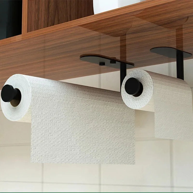 Self Adhesive Paper Towel Holder No Drill Wall Mount Organizer
