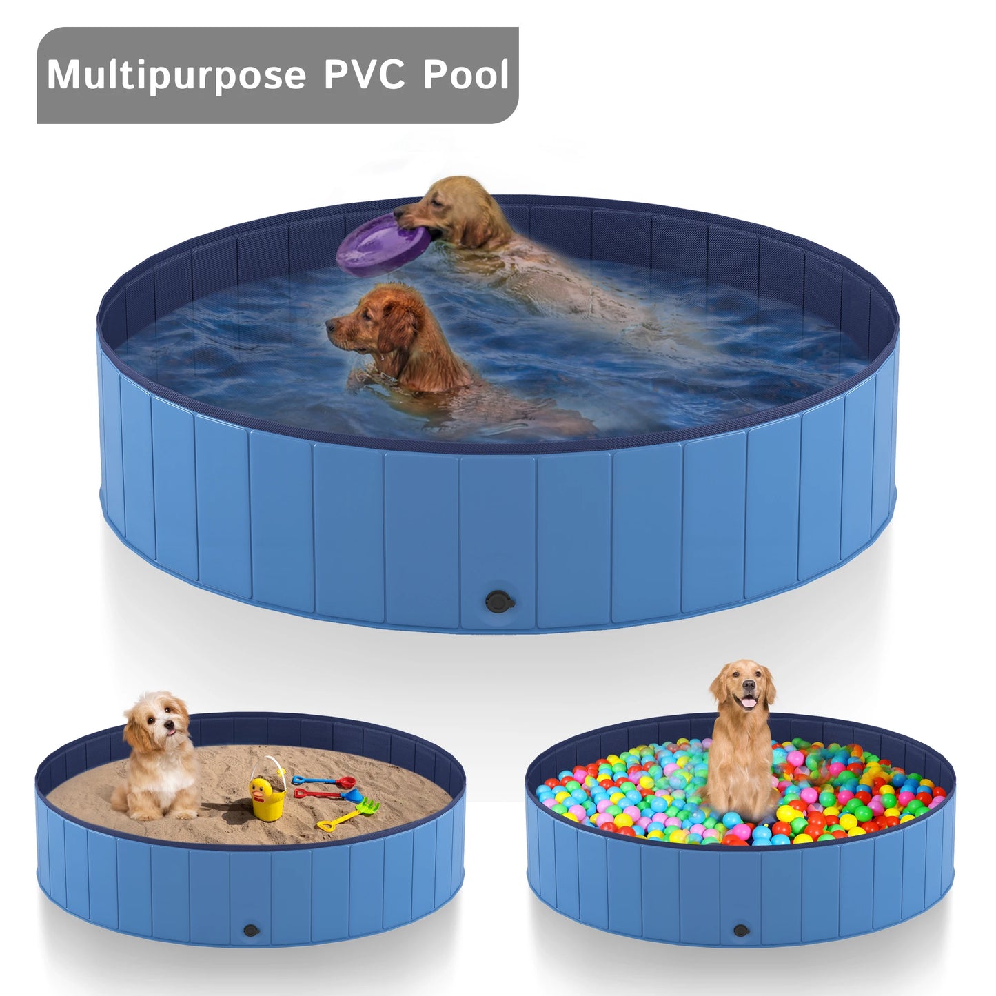 Portable Foldable Dog Pool Anti-Slip Pet Bath Tub For Pets