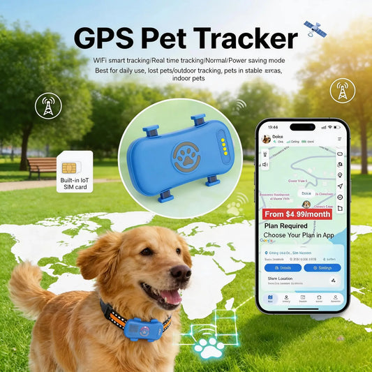 WANWAYTECH GPS Tracker 4G Real Time For Dogs And Cats