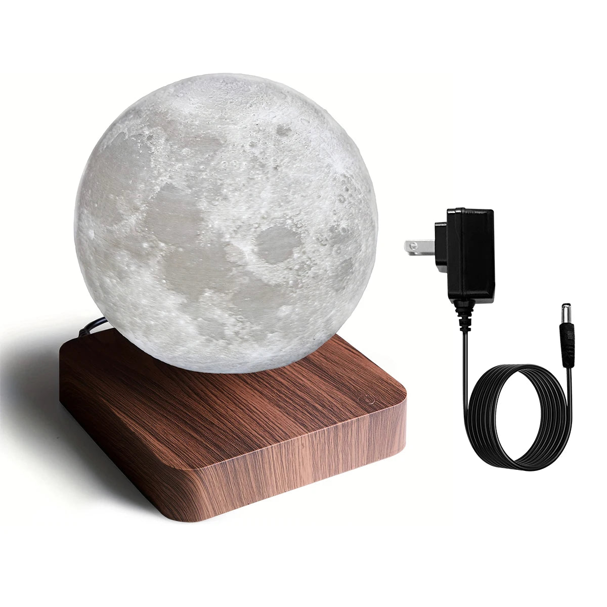 Mexllex Magnetic Moon Lamp With Floating Rotating Wooden Base