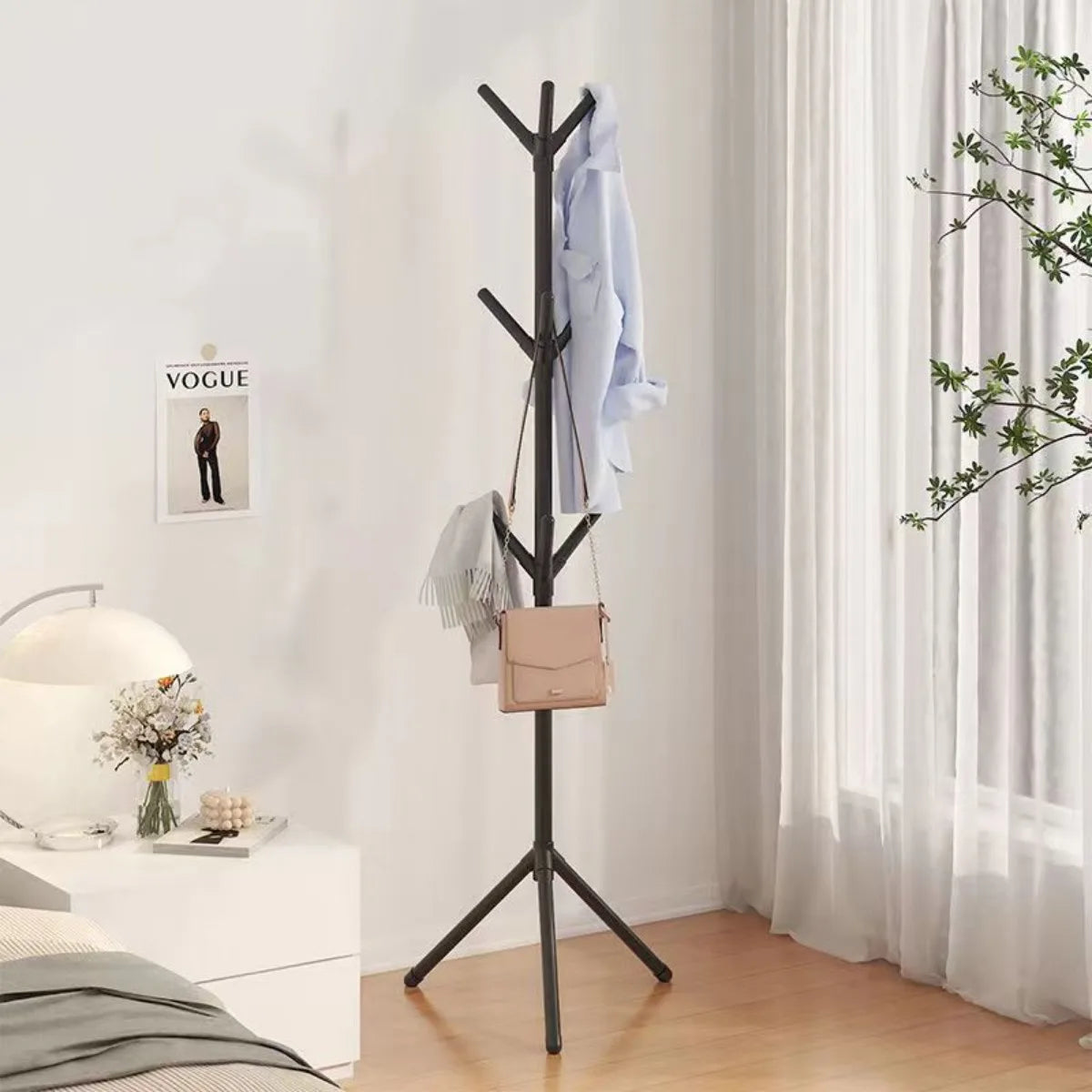 Vertical Floor To Ceiling Clothes Rack Coat Hanger Tree Design