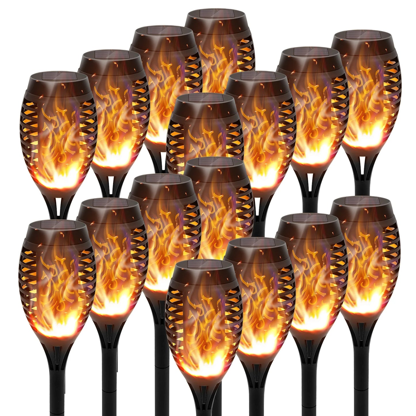 Solar Lights Outdoor LED Flickering Flame Torch Waterproof Garden Decor