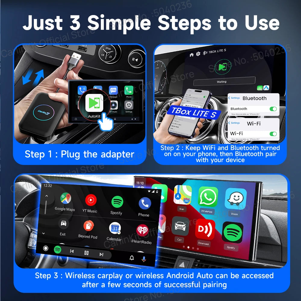 Carlinkit 5 In 1 Android TV Box CarPlay Auto Netflix