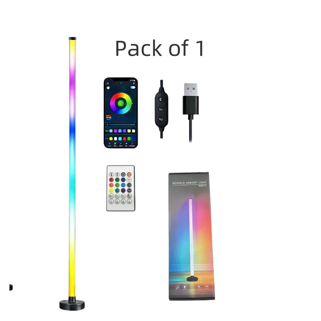 NOVEYEE RGB Floor Lamp With Music Sync LED Mood Light