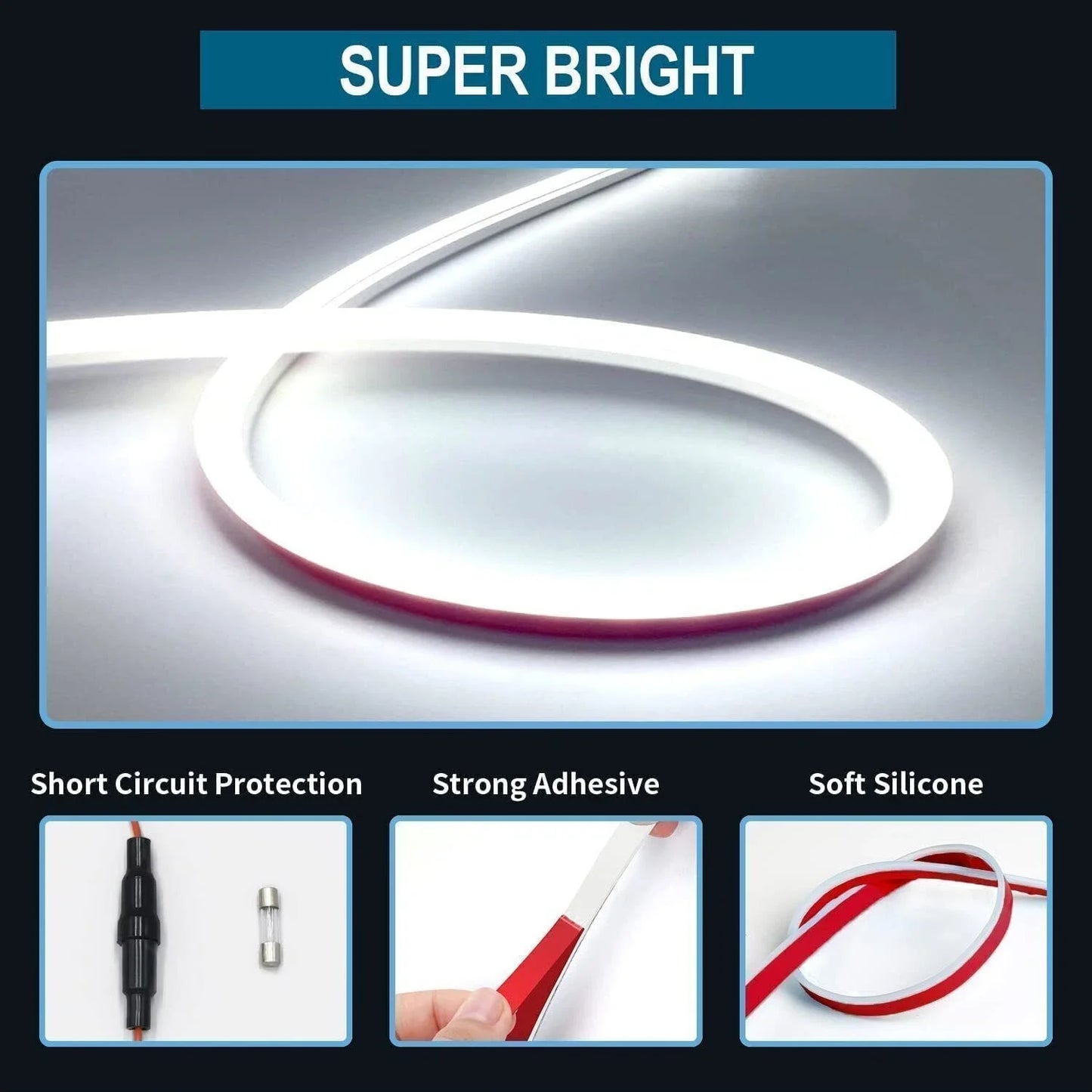 LED Car Hood Light Strip DRL Flexible Waterproof Decor