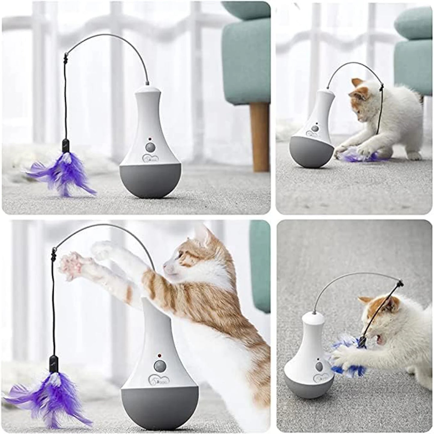 Cat Interactive Feather Toy Teaser For Indoor Play