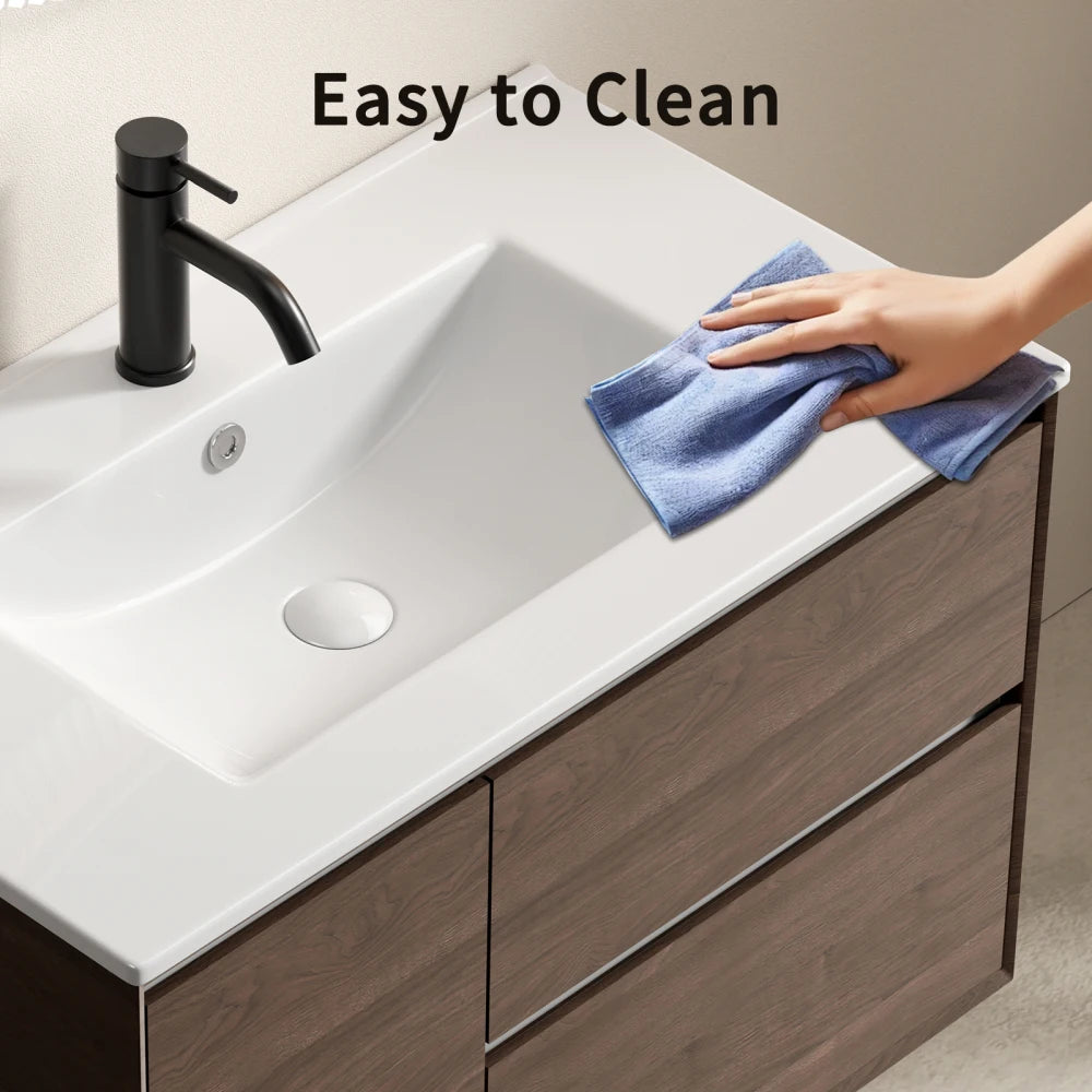 QIZHIKUAJING Ceramic Vessel Sink No Overflow For Bathroom Vanity