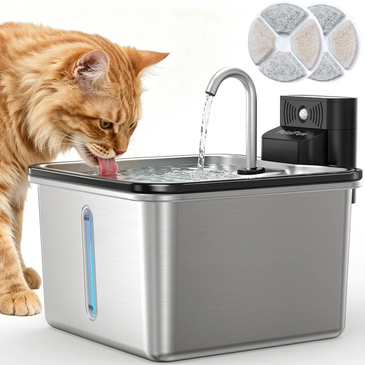 Stainless Steel Cordless Cat Water Fountain With 3.5L Capacity