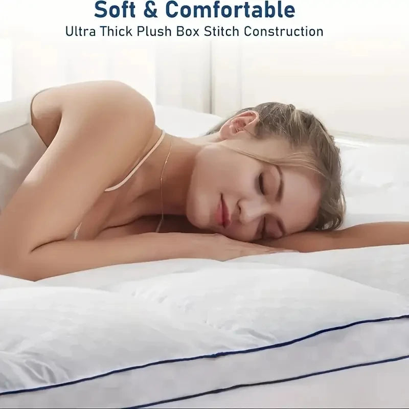 HGETVE Noiseless Thick 1000Gsm Mattress Topper With Cooling Breathable Fabric