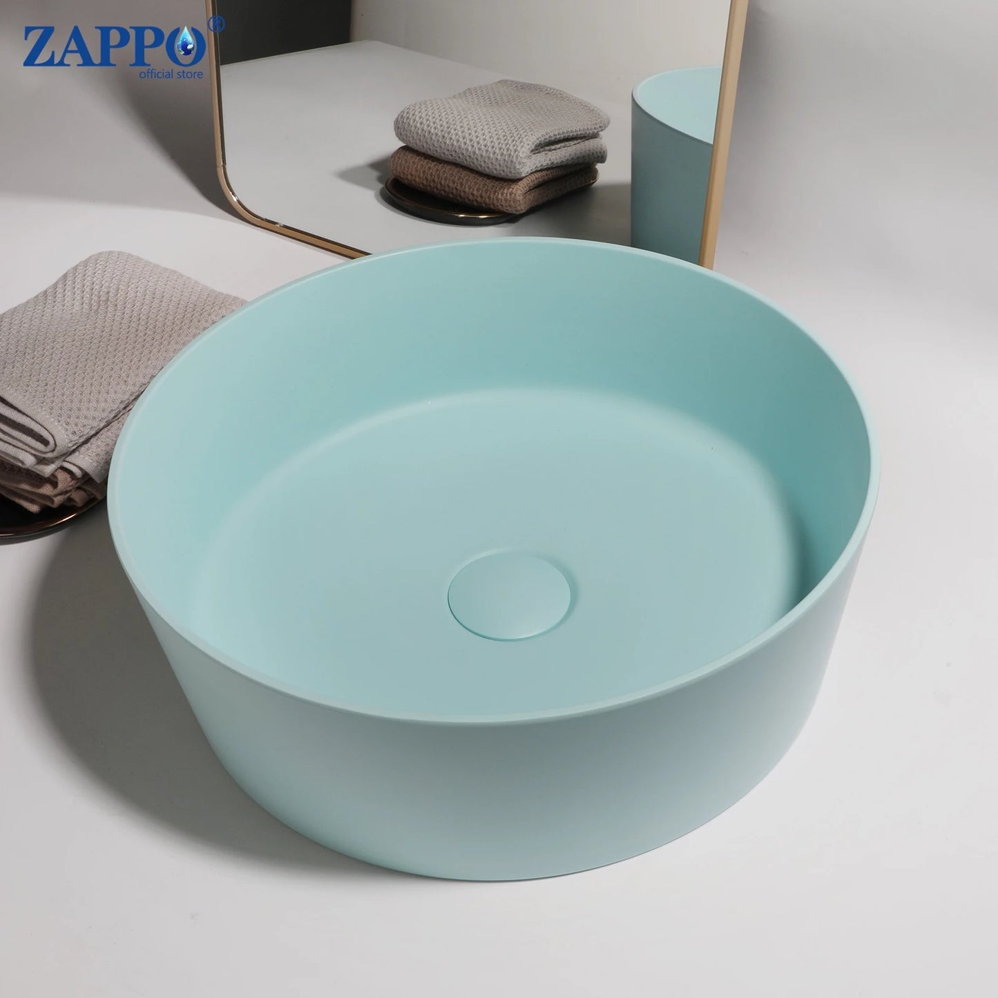 Torayvino Stone Resin Vessel Sink With Drain, Above-Counter Washbasin