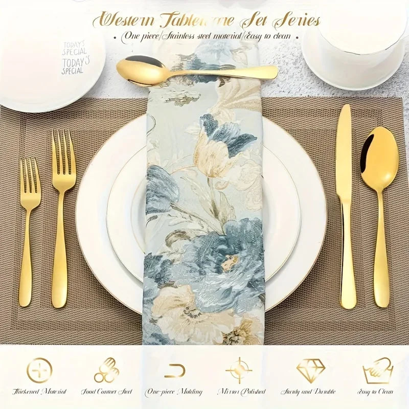 Luxury Flatware Set 30/60-Piece Stainless Steel Cutlery