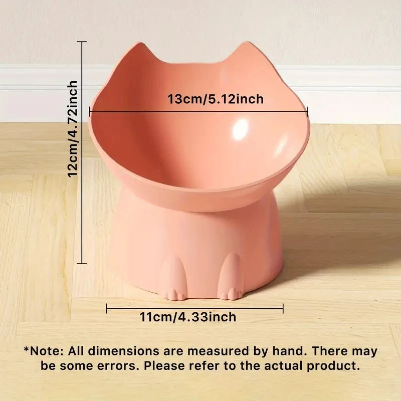 Elevated Cat Bowl Anti Tip Feeding Dish With Tilted Edge