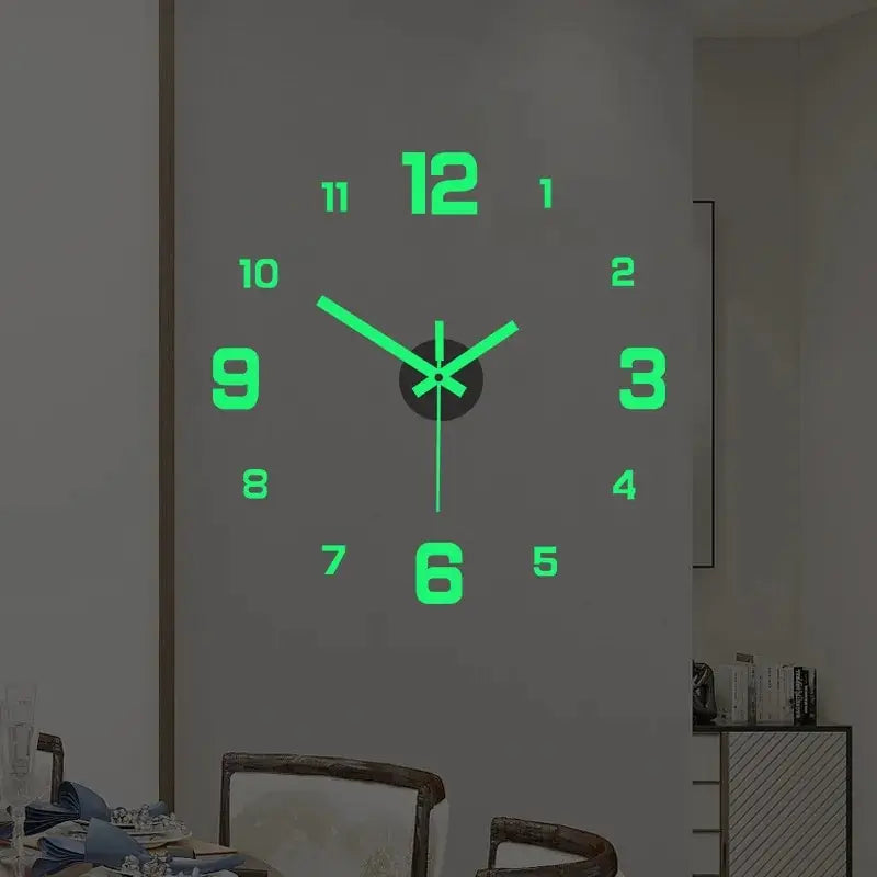 Luminous Digital Wall Clock DIY Silent European Style