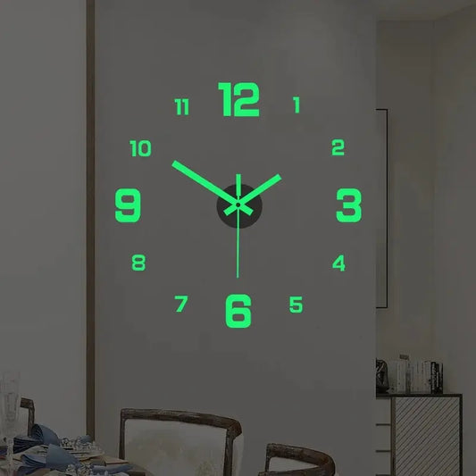 Luminous Digital Wall Clock DIY Silent European Style