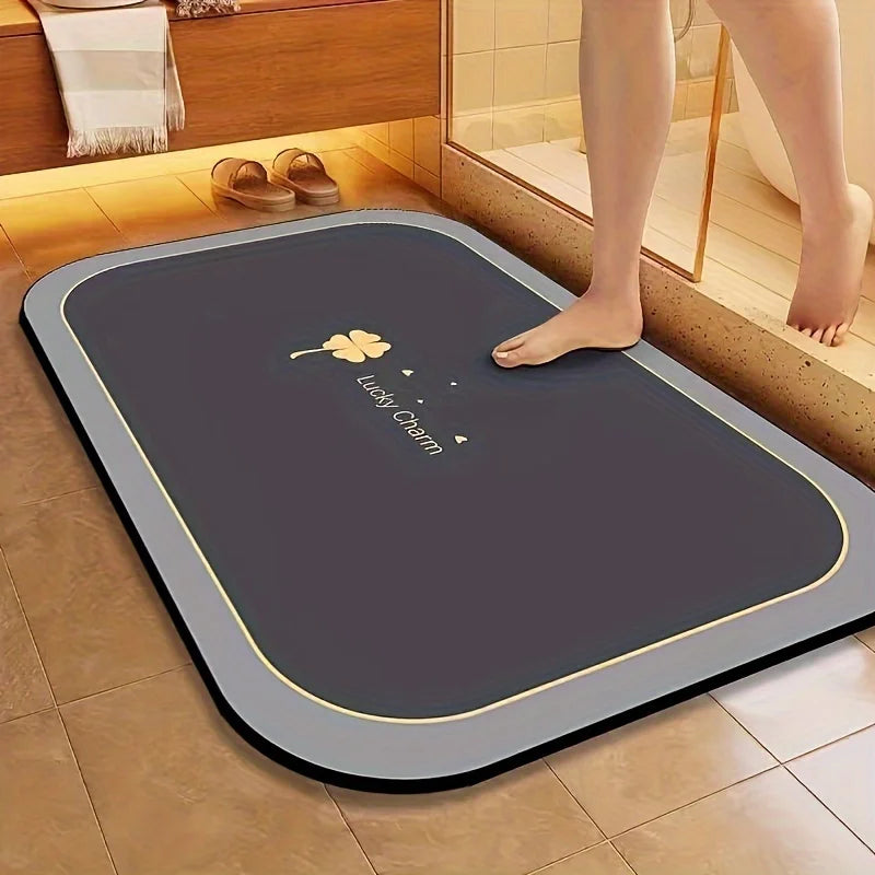 Diatomite Bath Mat Quick Dry Absorbent Non Slip Floor Mat