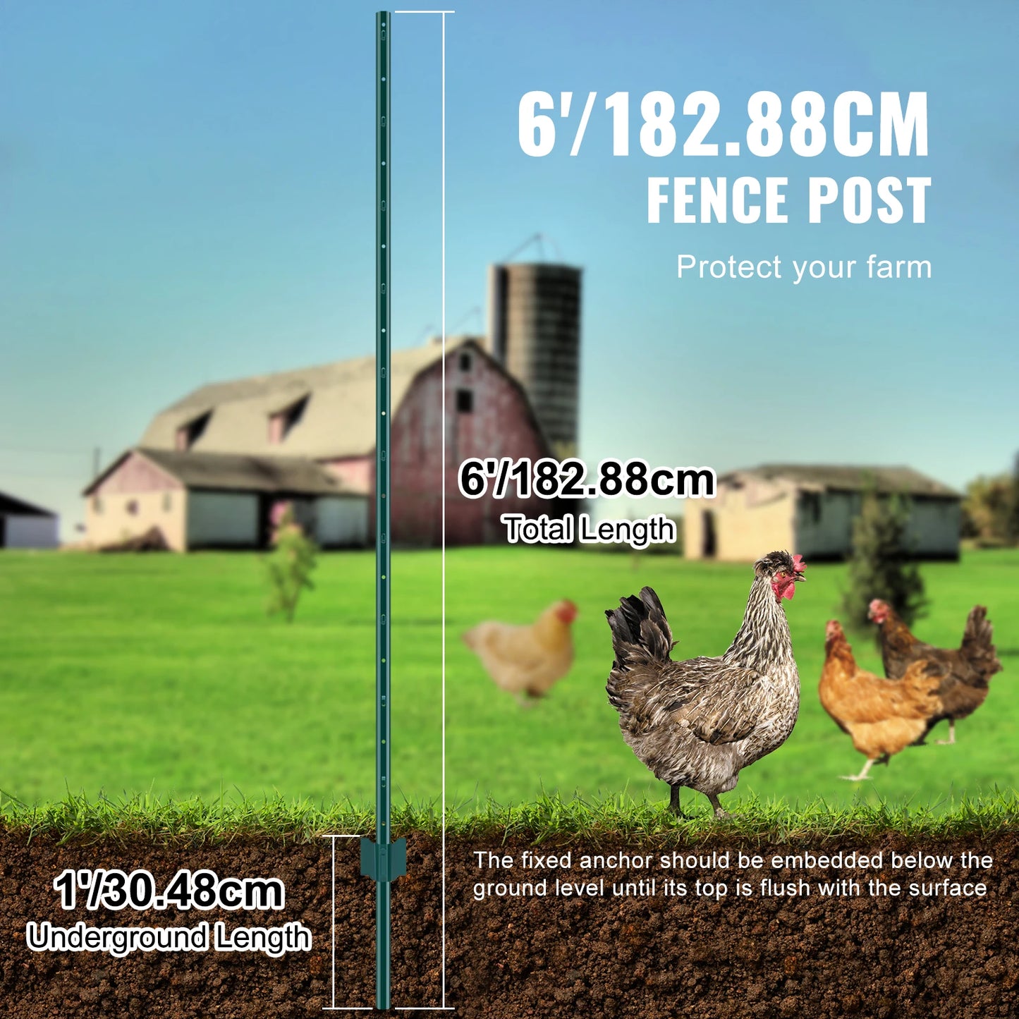 SucceBuy Heavy Duty Fence Post T Post for Outdoor Fencing
