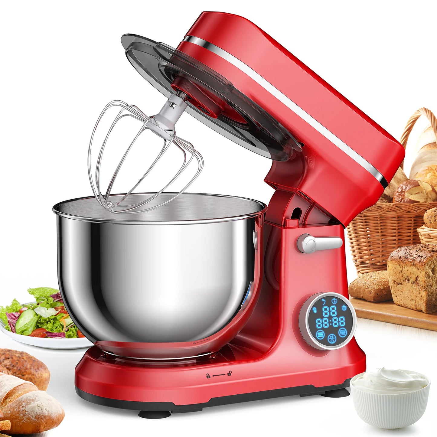 Biolomix 1200W Stand Mixer With 11 Speeds OLED Screen