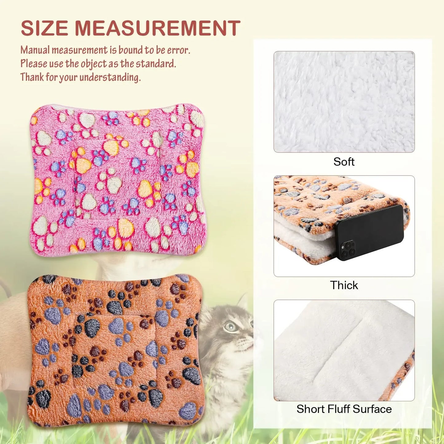 Flannel Pet Mat Bed For Dogs And Cats, Thick Comfort