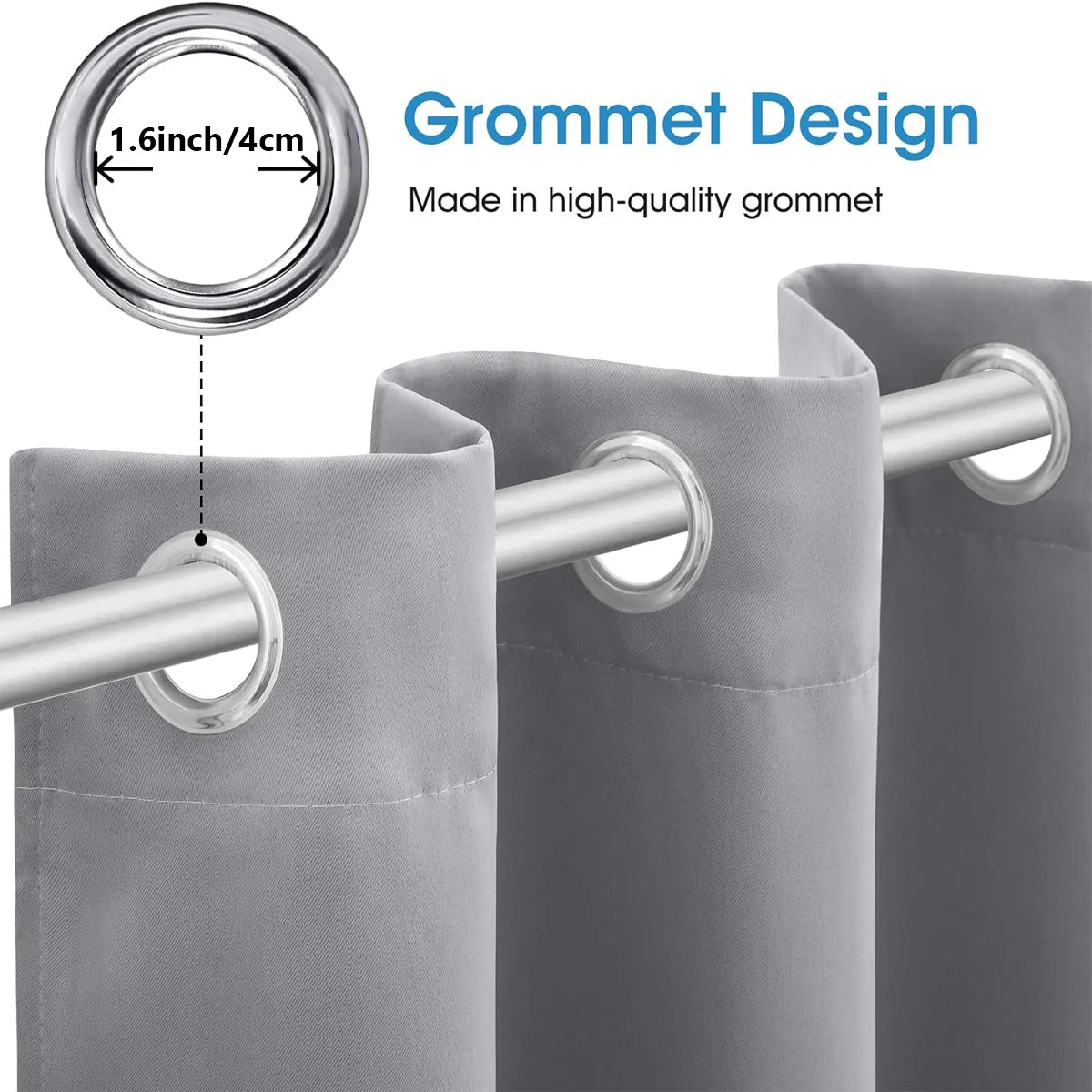 4 Piece Blackout Curtains With Heat Insulation And Noise Reduction