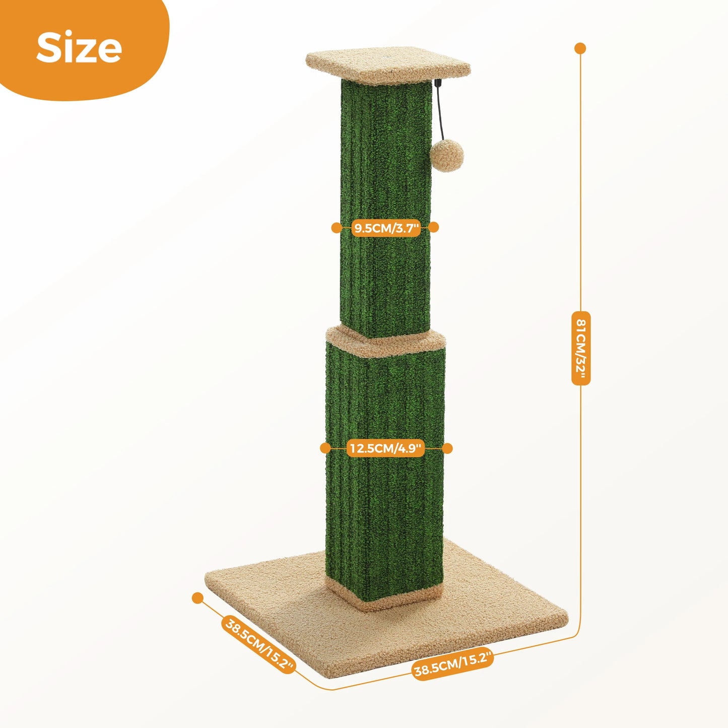 PAWZ Road Cat Scratching Post For Indoor Cats With Sisal Ball Toy